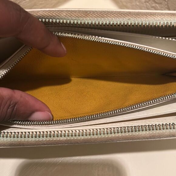 Goyard Matignon Zip Around Long Wallet White Leather Pattern Luxury Artsy Summer - Picture 10 of 16